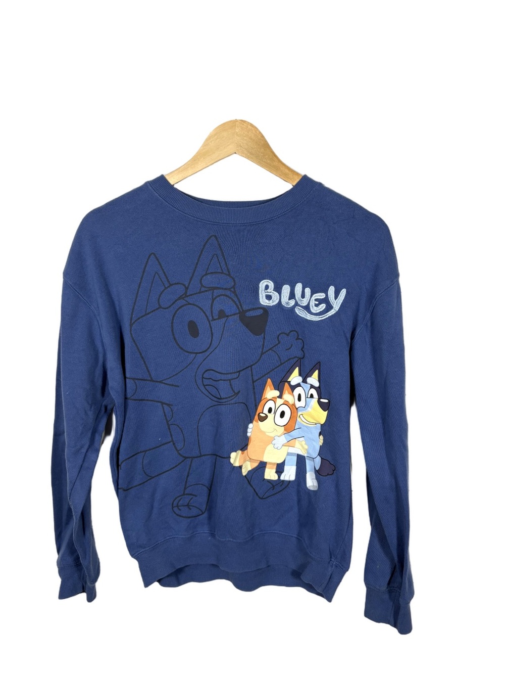Bluey Bingo Graphic Sweatshirt Blue Crewneck XS Hybrid Apparel